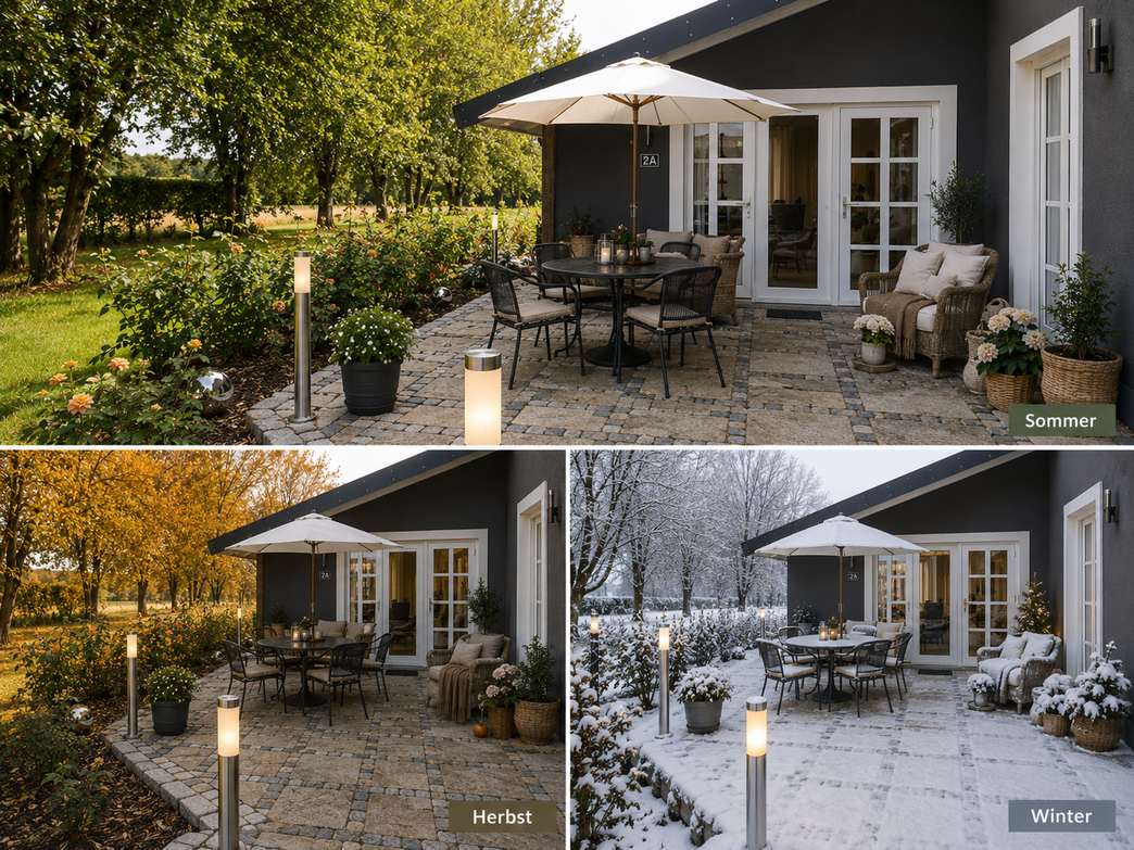 Unsere Residenz liegt direkt vor unserem Rosengarten. Liebevoll eingerichtete barrierefrei Wohnung für bis zu 6 Personen. Fußbodenheizung, Whirlpool, Sauna, extra WC, barrierefreies Bad, ebener Zugang, Carport und noch viel mehr.